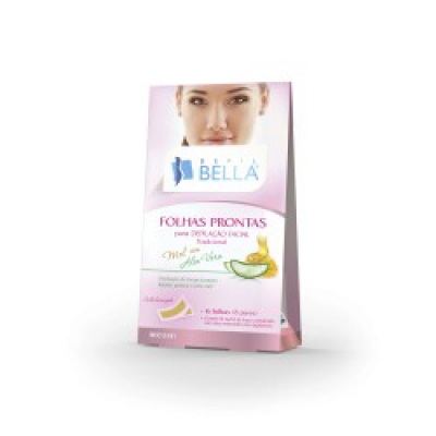 Folhas Depilatória Depil Bella Facial Mel Aloe 8Pares