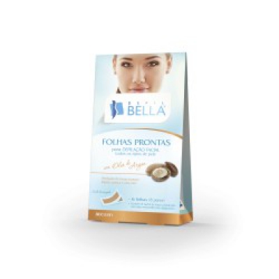 Folhas Depilatória Depil Bella Facial Óleo de Argan 8Pares