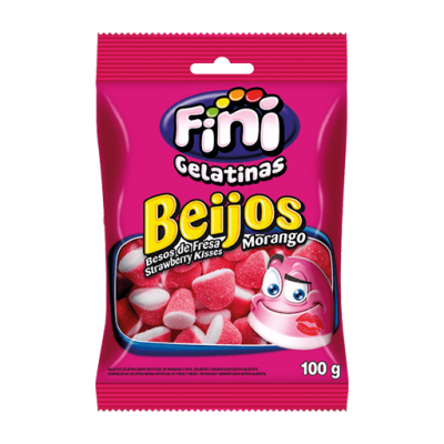 Bala Fini Beijos de Morango 90G