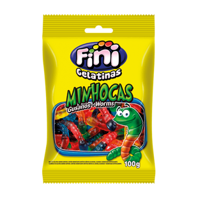 Bala Fini Minhocas Brilho 90G