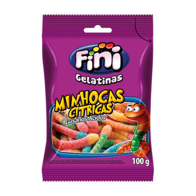 Bala Fini Minhocas Cítricas 100G