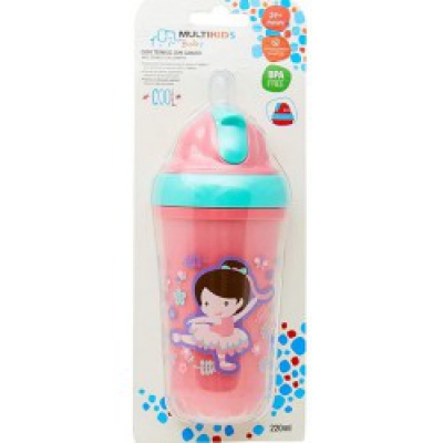Copo Multikids Térmico Rosa 220ML Bb035