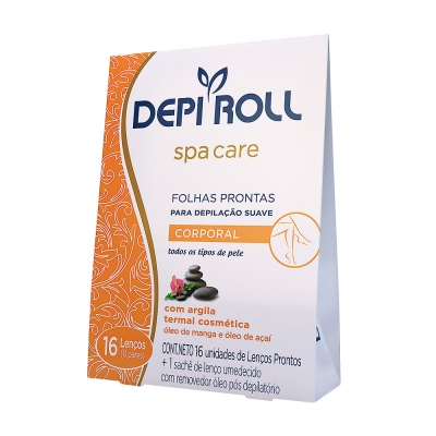 Folhas Depilatória Depiroll Corporal Spa Care 16Un