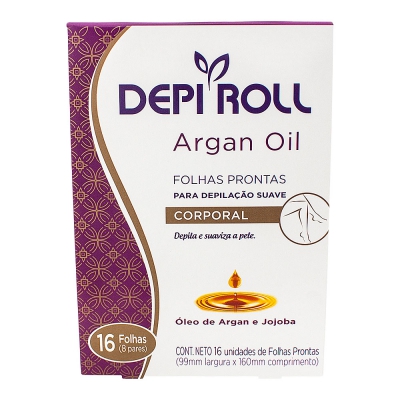 Folhas Depilatória Depiroll Corporal Argan Oil 16Un