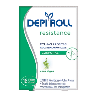 Folhas Depilatória Depiroll Corporal Algas 16Un