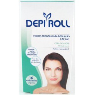 Folhas Depilatória Depiroll Facial Algas 16Un