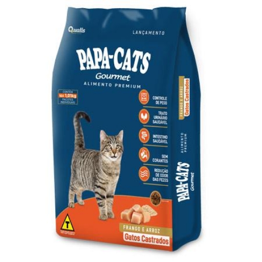 * Papa Cats Gourmet Gatos Castrados (1KG) Por R$14,90
