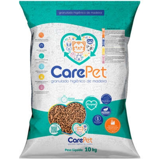 Granulado Higiênico de Madeira Carepet Premium 10KG