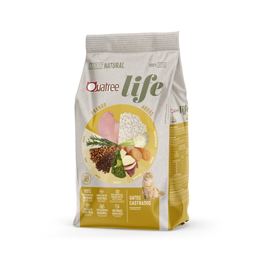 Ração Quatree Life Castrados Frango e Arroz 3KG