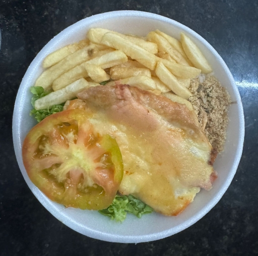 225- *mini* Frango À Parme - Arroz,feijão,farofa,fritas,sala