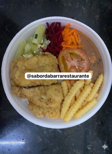 240 *mini* Peixe - Arroz,feijão,farofa,fritas,salada