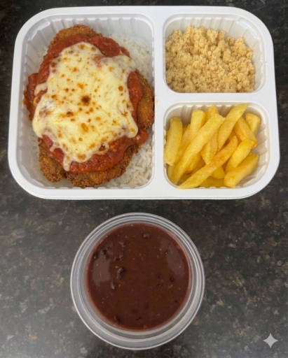 Executivo Bife Boi À Parmê - Arroz, Feijão, Farofa e Fritas