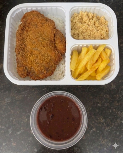 Executivo Bife À Milanesa - Arroz, Feijão, Farofa e Fritas