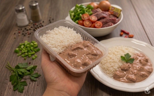 599 - Minizinha - Arroz e Strogonoff de Carne