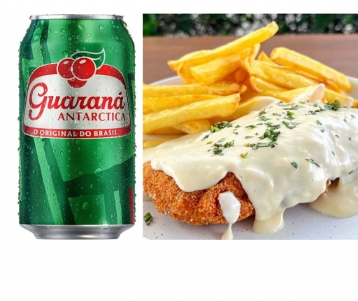 Frango À Milanesa Ao Molho Branco + Guaraná Por R$26,40