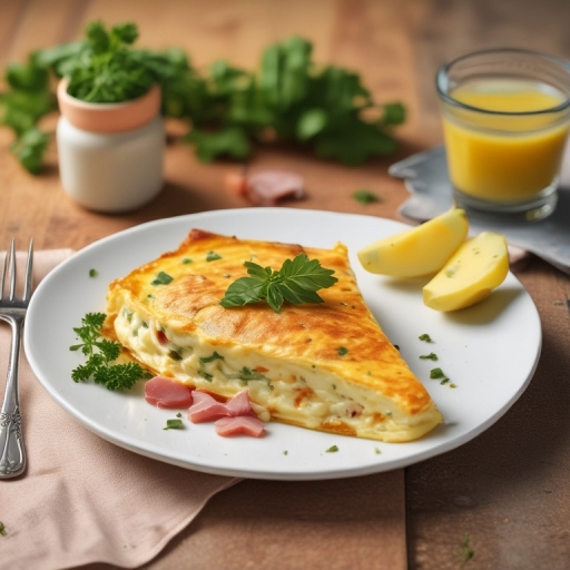 Omelete de Queijo e Presunto - Mini