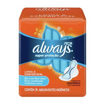 Absorvente Always S.prot.seca C/abas C/8