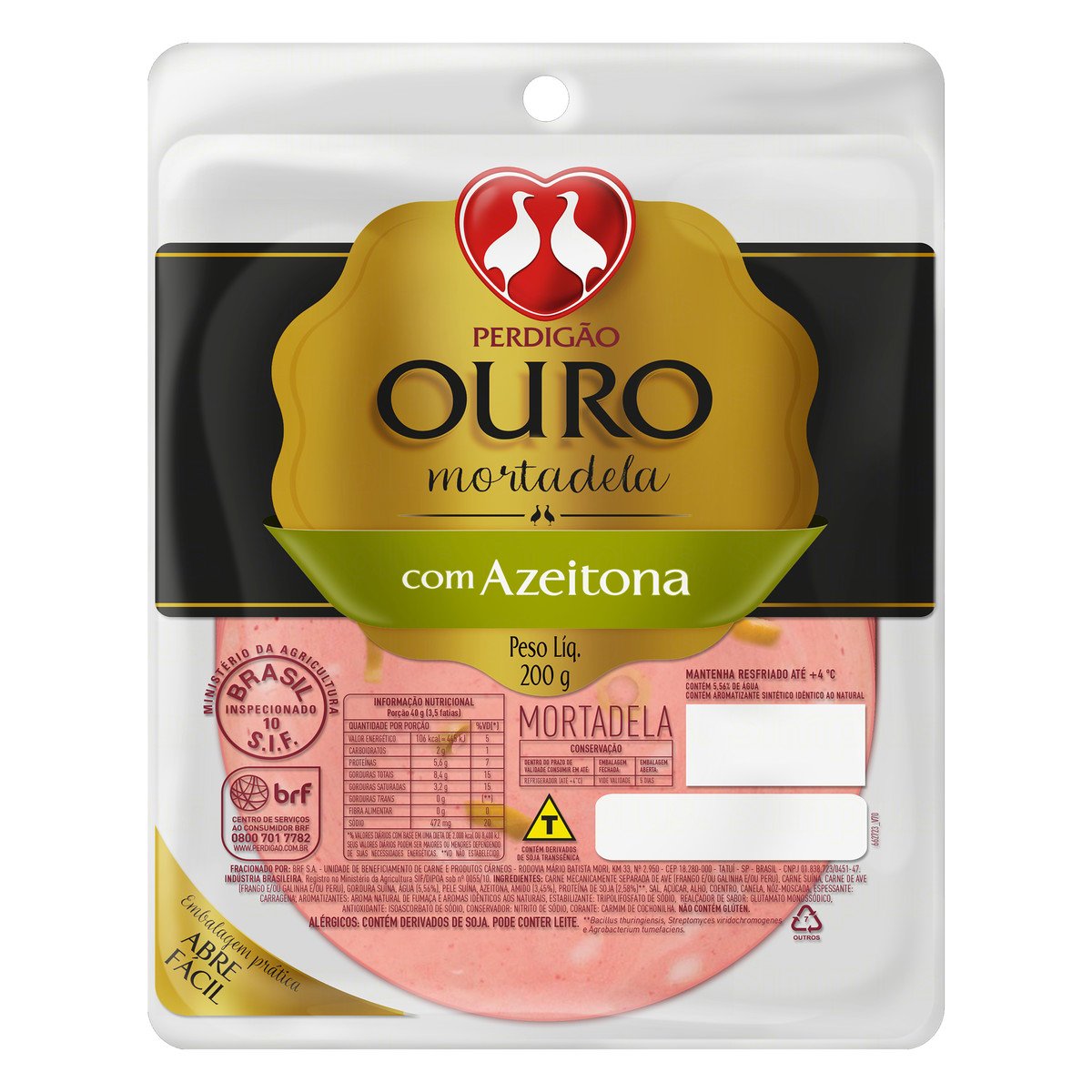 Mortad Ouro Fatiada C/Azeitona 200G