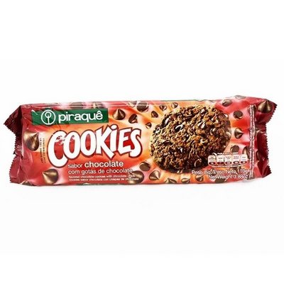 Cookies Chocolate C/ Gotas de Choc. Piraque 110Gr