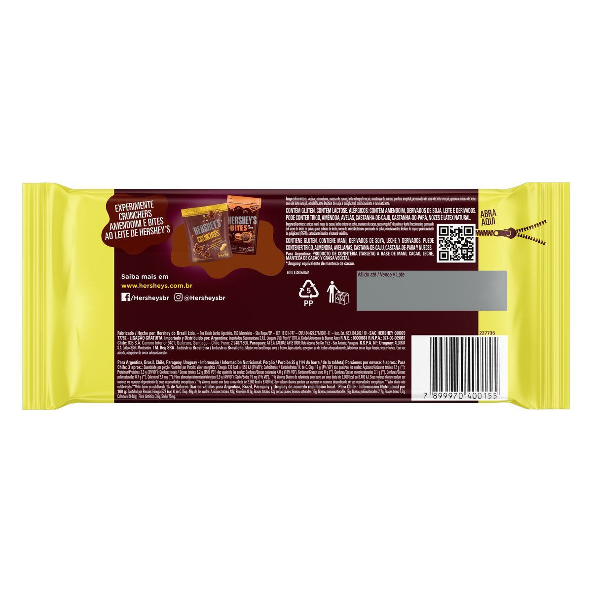 Barra Hersheys Amendoim 75G