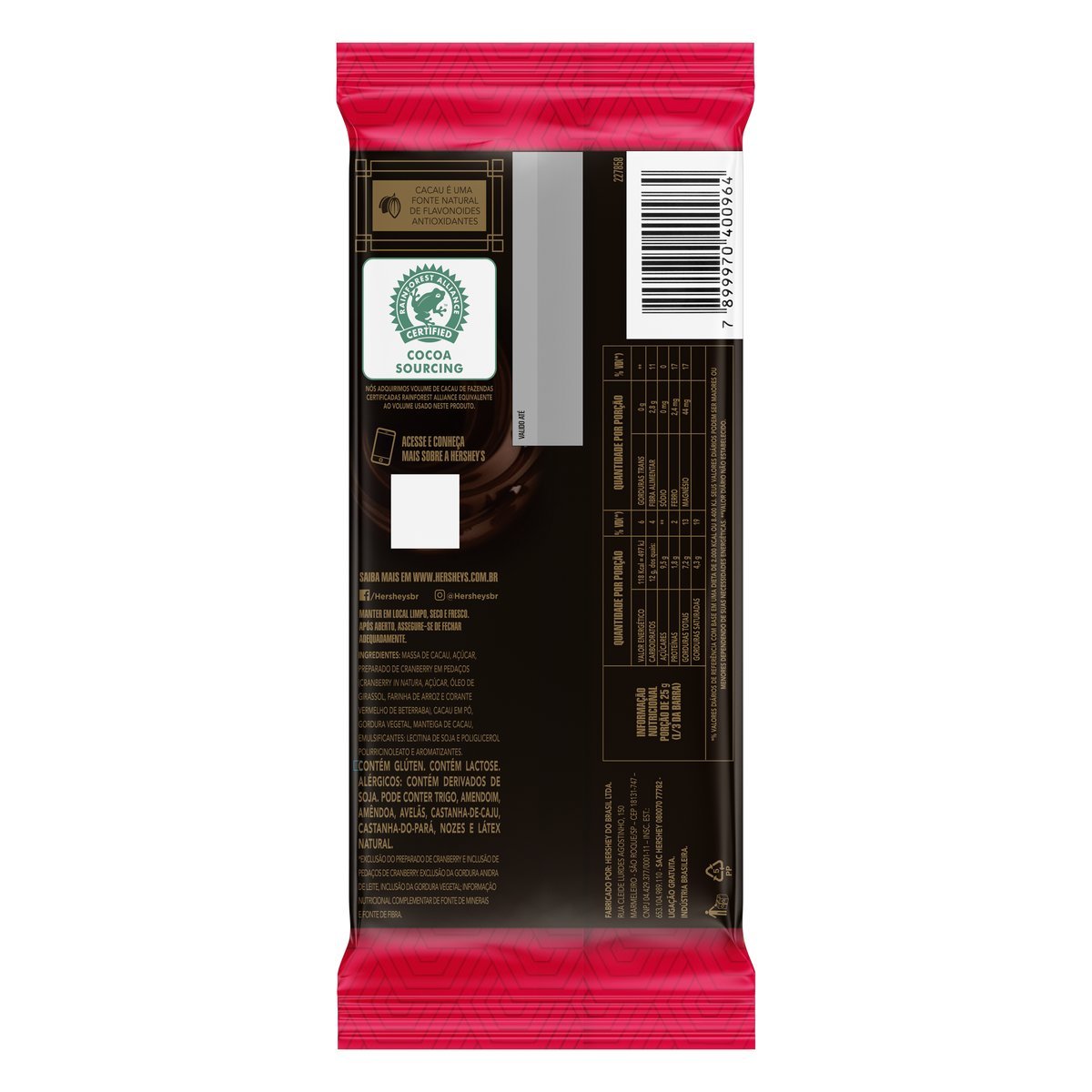 Barra Choc Special Dark Cranberry 60% 85G