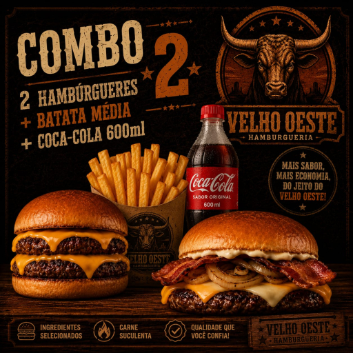 2 Artesanais + Batata M + Coca 600ML