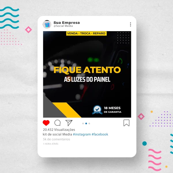 Kit de Social Media - Posts Prontos para  Oficina Mecânica – Auto Peças no Canva com Legendas - Imagem 4