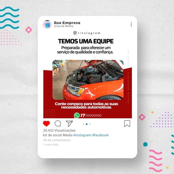 Kit de Social Media - Posts Prontos para  Oficina Mecânica – Auto Peças no Canva com Legendas - Imagem 35