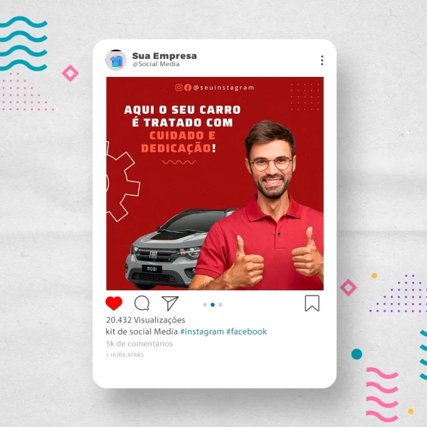 Kit de Social Media - Posts Prontos para  Oficina Mecânica – Auto Peças no Canva com Legendas - Imagem 15
