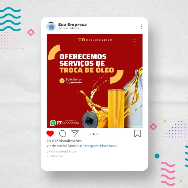 Kit de Social Media - Posts Prontos para  Oficina Mecânica – Auto Peças no Canva com Legendas - Imagem 9