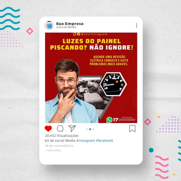 Kit de Social Media - Posts Prontos para  Oficina Mecânica – Auto Peças no Canva com Legendas - Imagem 19