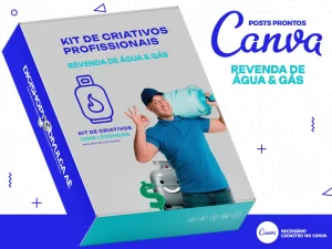 Kit de Social Media - Posts Prontos para  Distribuidora de água & Deposito de Gás no Canva com Legendas