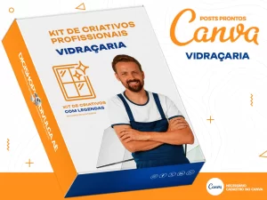 Kit de Social Media - Posts Prontos para  Vidraçaria no Canva com Legendas