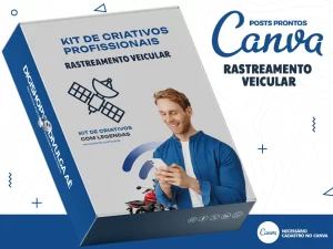 Kit de Social Media - Posts Prontos para Rastreamento Veicular no Canva com Legendas