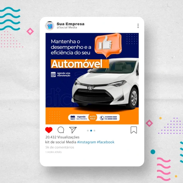 Kit de Social Media - Posts Prontos para  Oficina Mecânica – Auto Peças no Canva com Legendas - Imagem 10