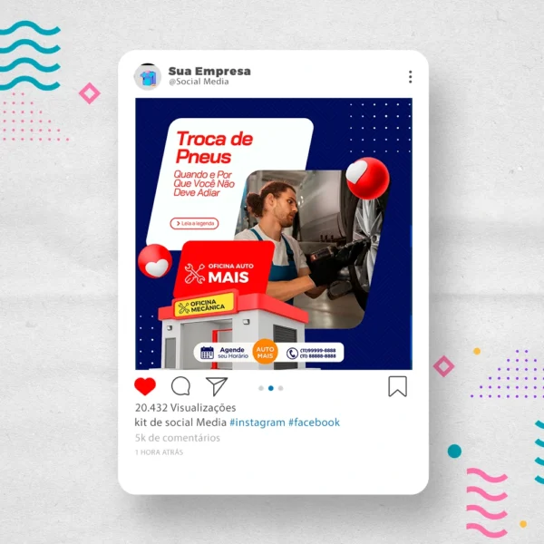 Kit de Social Media - Posts Prontos para  Oficina Mecânica – Auto Peças no Canva com Legendas - Imagem 22