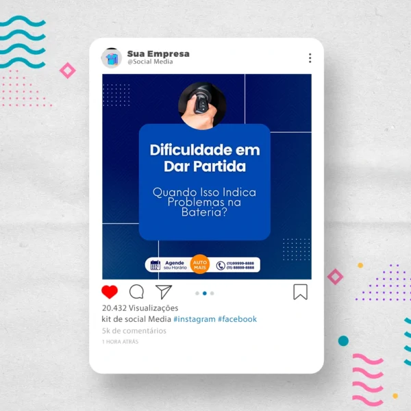 Kit de Social Media - Posts Prontos para  Oficina Mecânica – Auto Peças no Canva com Legendas - Imagem 21