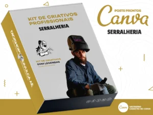 Kit de Social Media - Posts Prontos para  Serralheria no Canva com Legendas