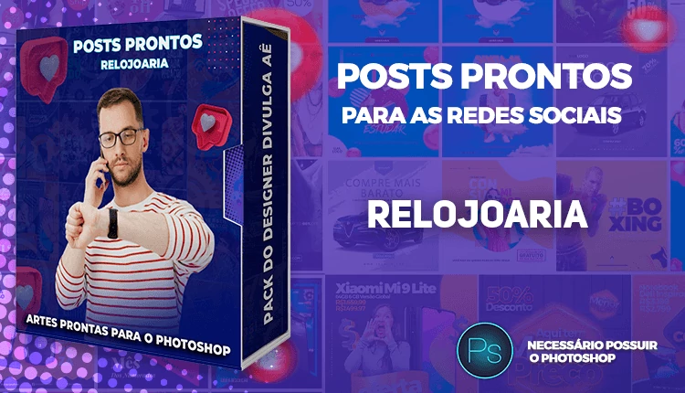 Pack de Posts Prontos para Relojoaria e Conserto de Relógios - Photoshop