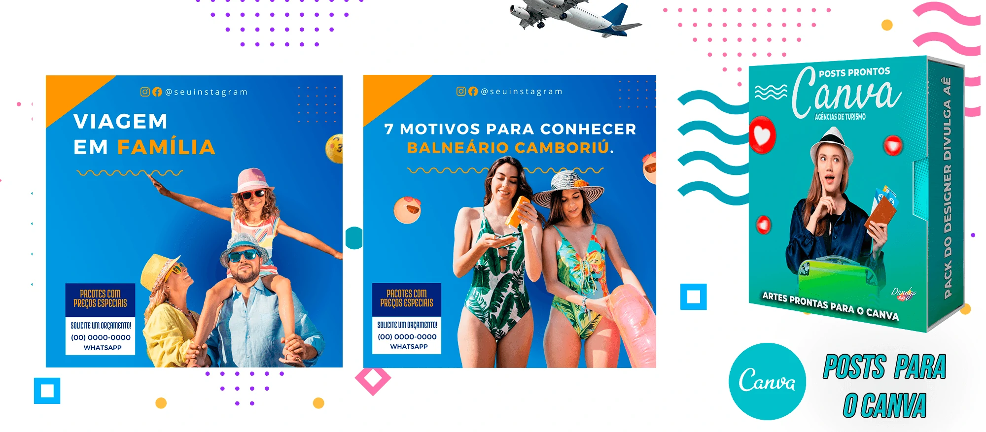 Pack de Posts Prontos para o Canva - Agência de Turismo e Viagens + Legendas - Imagem 5