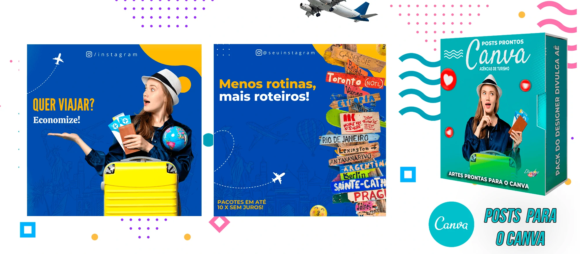 Pack de Posts Prontos para o Canva - Agência de Turismo e Viagens + Legendas - Imagem 15