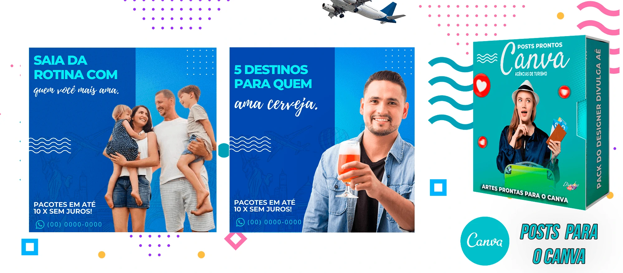 Pack de Posts Prontos para o Canva - Agência de Turismo e Viagens + Legendas - Imagem 8
