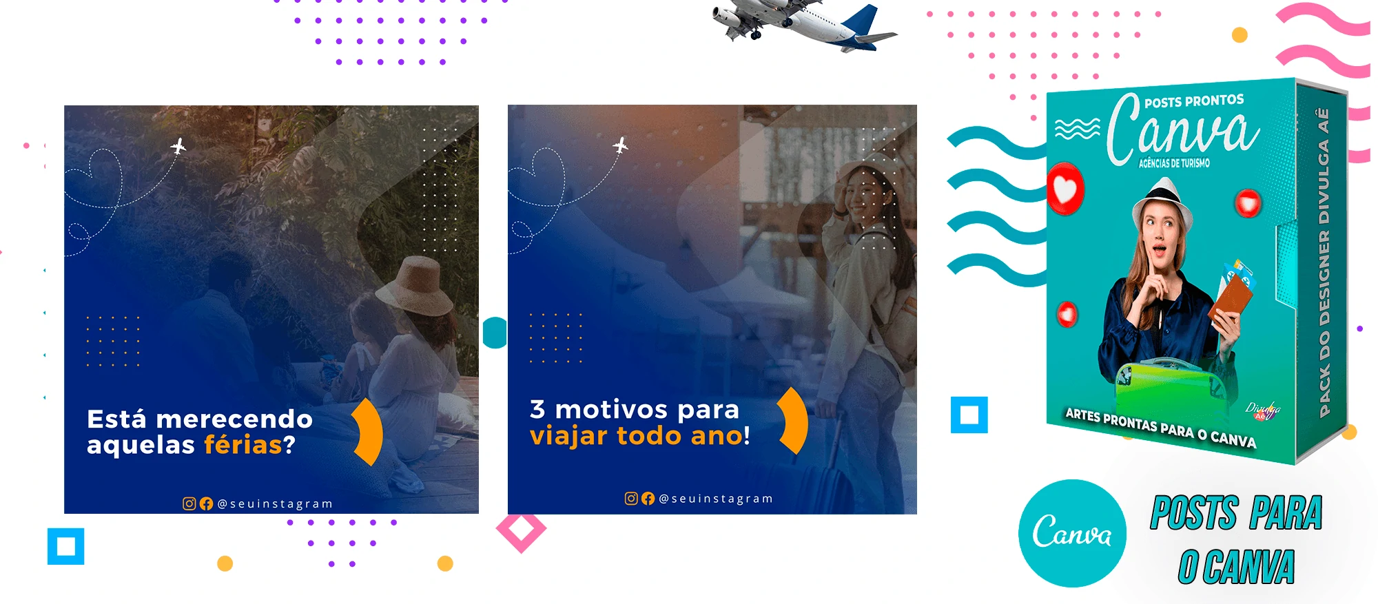 Pack de Posts Prontos para o Canva - Agência de Turismo e Viagens + Legendas - Imagem 14