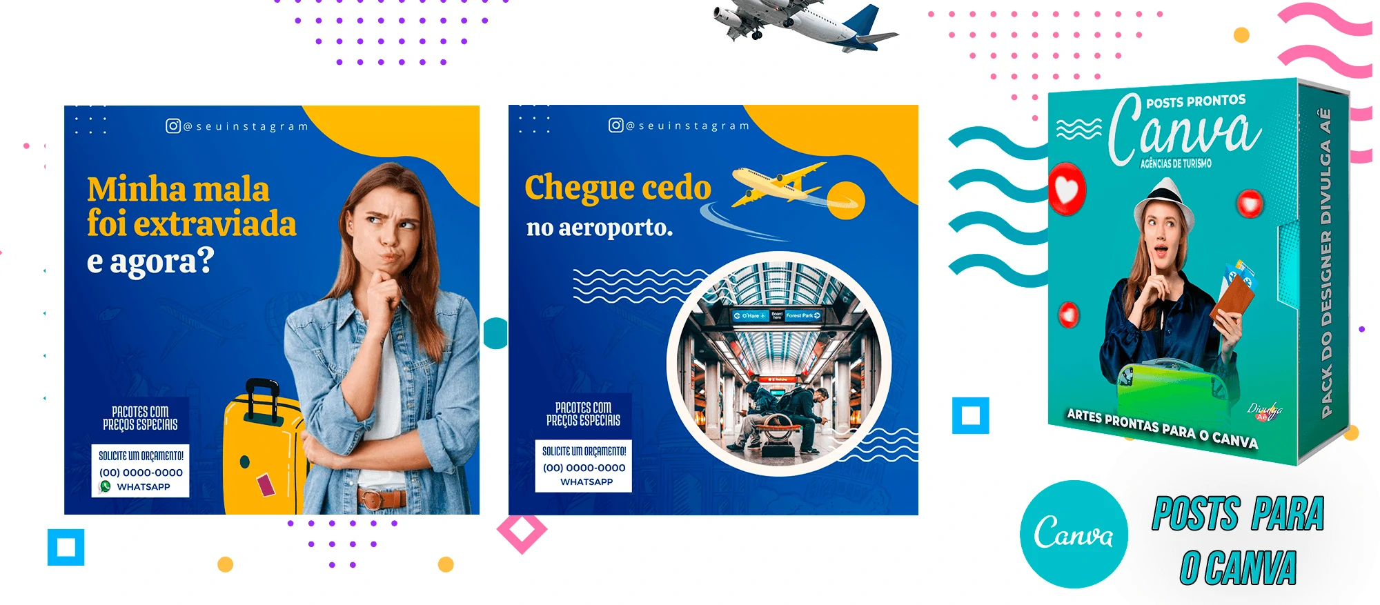 Pack de Posts Prontos para o Canva - Agência de Turismo e Viagens + Legendas - Imagem 24