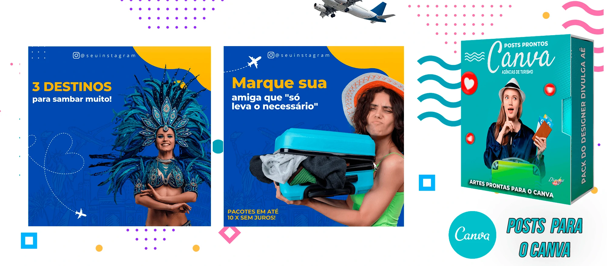 Pack de Posts Prontos para o Canva - Agência de Turismo e Viagens + Legendas - Imagem 27