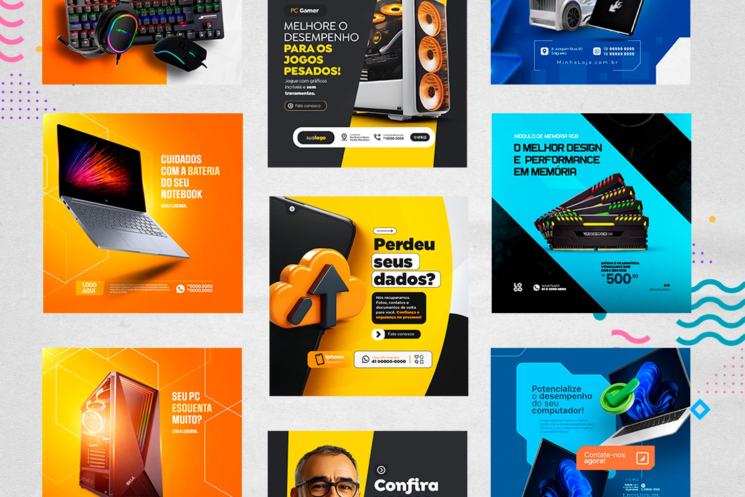 Pack de Posts Editáveis - Lojas de Informática - Empresas de T.I no Photoshop - Imagem 39