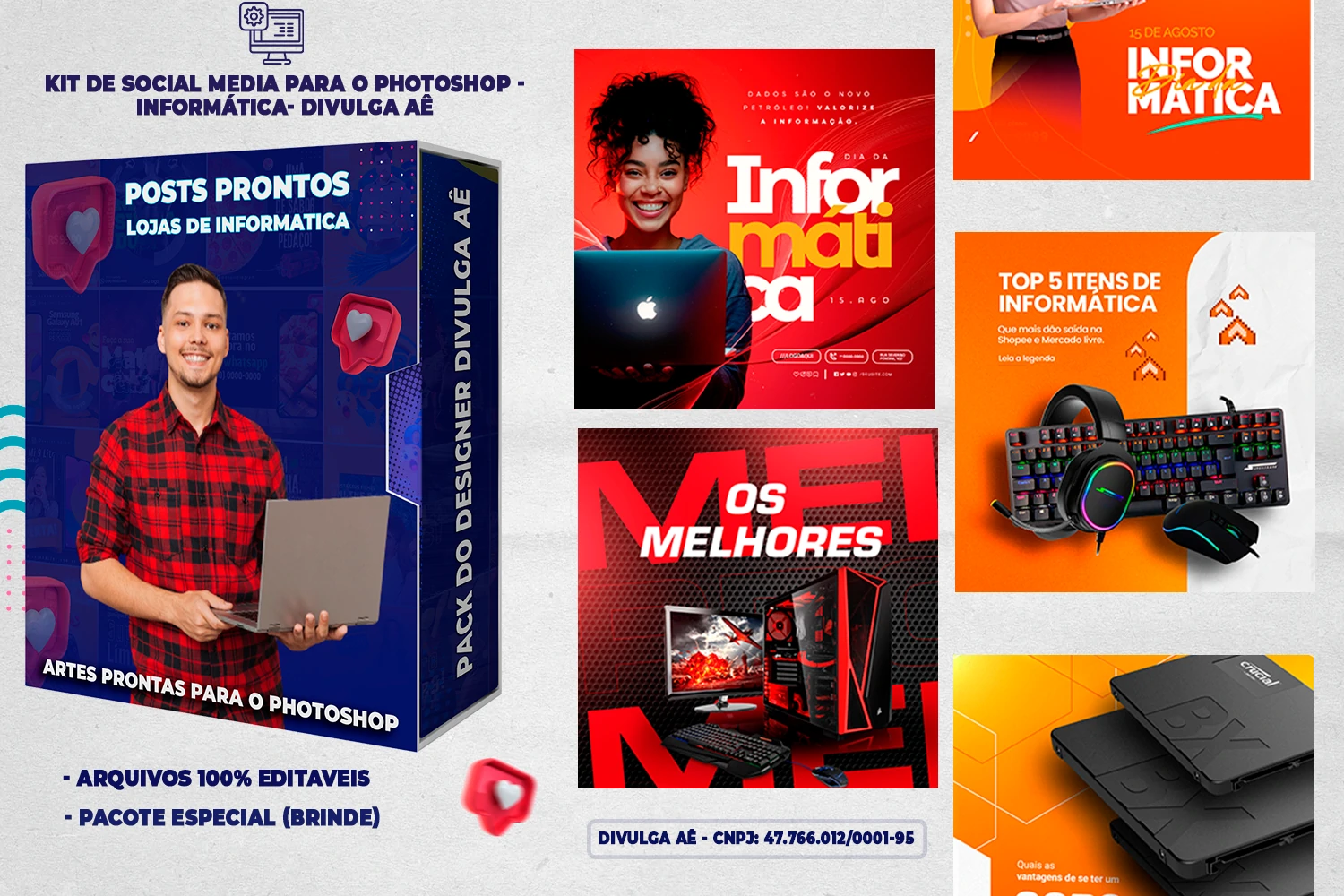 Pack de Posts Editáveis - Lojas de Informática - Empresas de T.I no Photoshop - Imagem 40