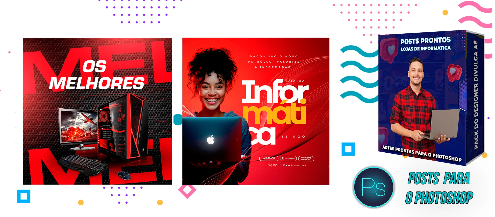 Pack de Posts Editáveis - Lojas de Informática - Empresas de T.I no Photoshop - Imagem 12