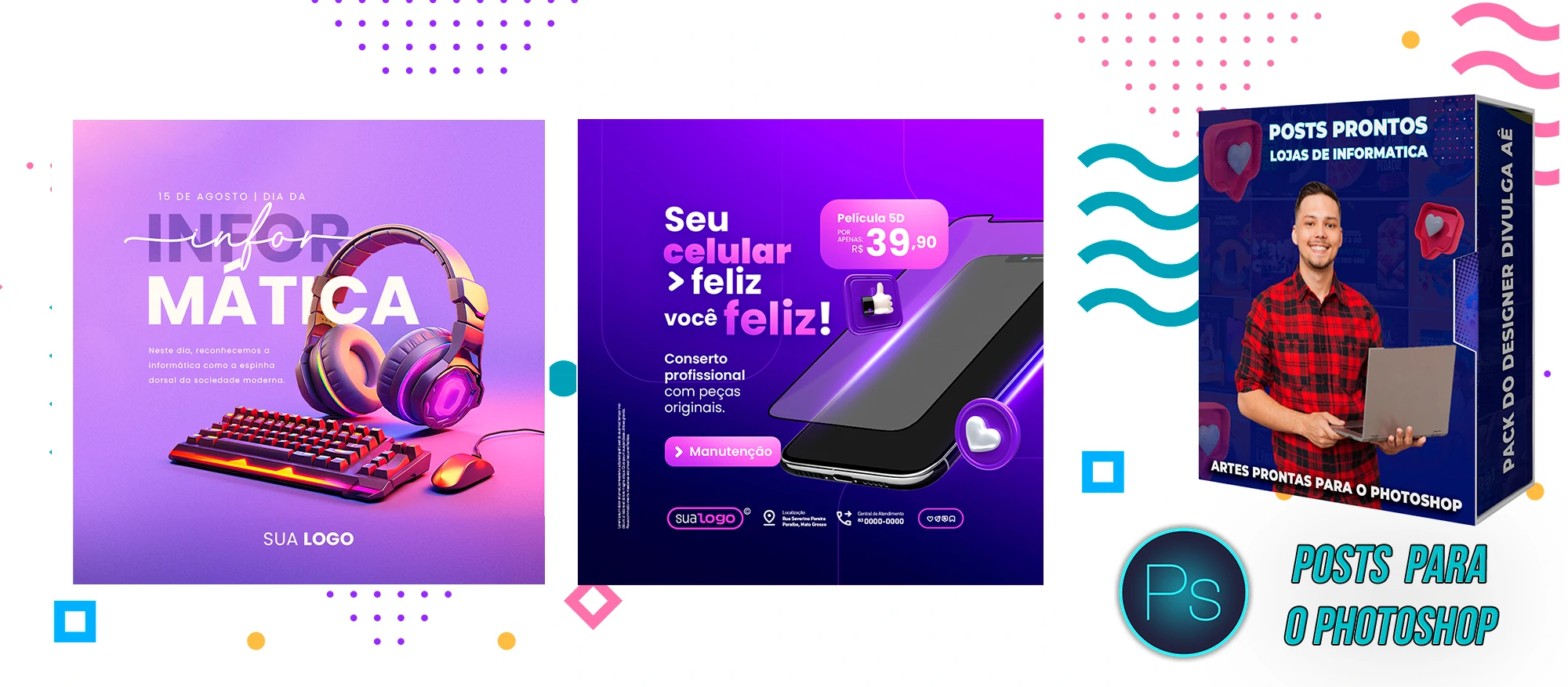 Pack de Posts Editáveis - Lojas de Informática - Empresas de T.I no Photoshop - Imagem 5
