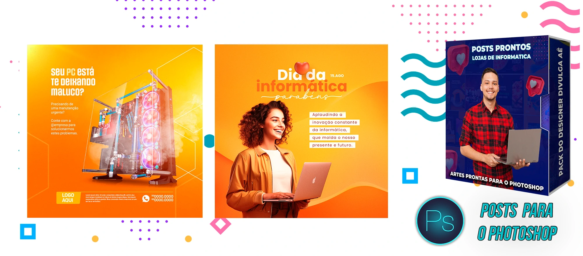 Pack de Posts Editáveis - Lojas de Informática - Empresas de T.I no Photoshop - Imagem 21
